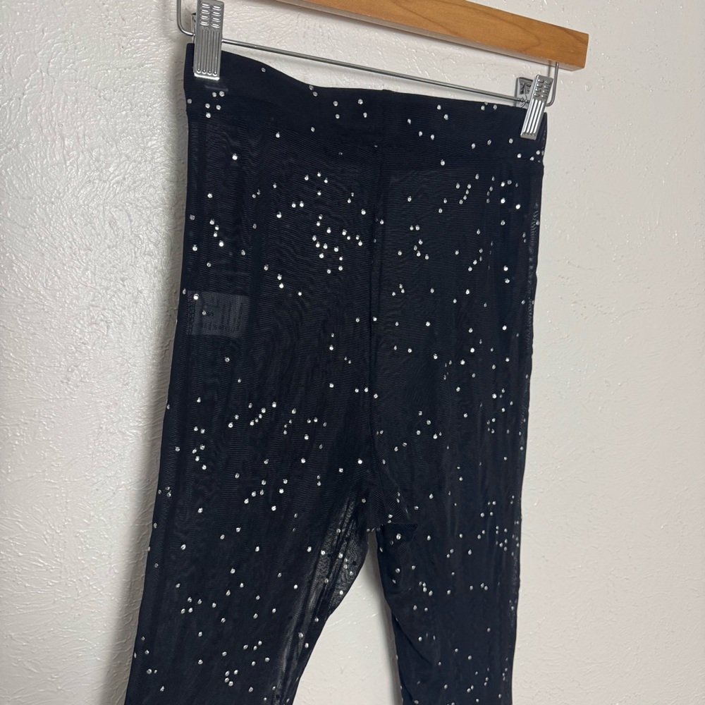 Sheer High Rise Sparkle Flare Leggings - Picture 4 of 9